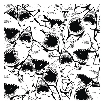 Köpekbalıkları Arka Plan Şeffaf Şeffaf Silikon Pullar Mühür için DIY Scrapbooking Fotoğraf Albümü Dekoratif Açık Damga 14*14cm