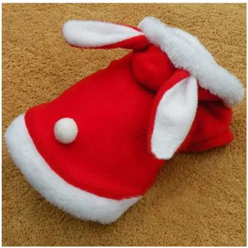 Kırmızı Tavşan noel hediyesi Küçük Köpek Kedi Yavrusu Cadılar Bayramı Tavşan Kostümleri Takım Elbise Sıcak Giysiler rüzgar geçirmez ev hayvanı ürünü Sevimli Kostüm