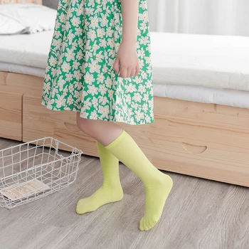 Kızlar Şeker Renk Buz Çorap Yaz Nefes Pamuk Sivrisinek Çorap Bebek Diz Üzerinde Ultra-ince Renkli Çorap