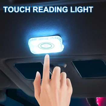 LED dokunmatik ışık Mini Kablosuz Araç iç aydınlatma Otomatik Çatı Tavan Okuma Lambası Kapı Ayak Gövde saklama kutusu USB Şarj