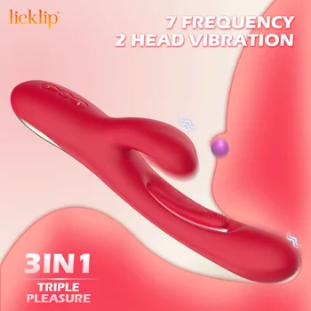 LİCKLİP 3 İN 1 G-Spot Vibratör Klitoris Stimülasyon Yapay Penis Güçlü Parmak Fiske Masaj Mastürbasyon Seks Oyuncakları Kadınlar İçin