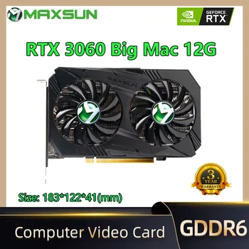 MAXSUN Yeni Grafik Kartları RTX 3060 Büyük Mac 12G GDDR6 GPU NVIDIA Bilgisayar PC 192bit DP * 3 PCI Express X16 4.0 Oyun Ekran Kartı