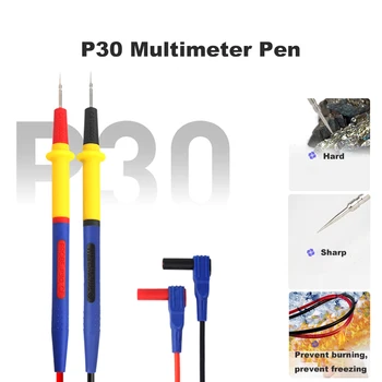 MEKANİK P30 Multimetre Kalem 1000V 20A Ekstra Ucu Keskin Sert Dijital Multimetre İçin kaymaz Silikon Tel Probu test kalemi Araçları