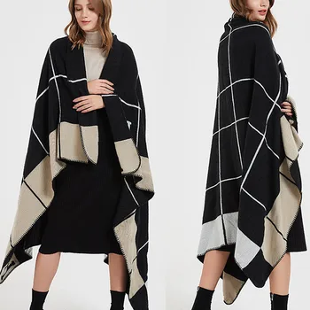 Marka Tasarımcısı Battaniye Ekose H Battaniye Kaşmir Yün Örme Atmak Kış Sıcak Yumuşak Giyilebilir Eşarp Şal Dekoratif kanepe battaniyesi