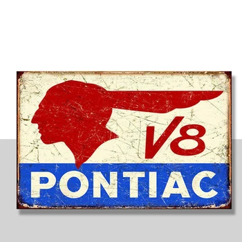 Metal Tabela pontiac V8 SPORTCAR Dekor Bar Pub Ev Vintage Retro
