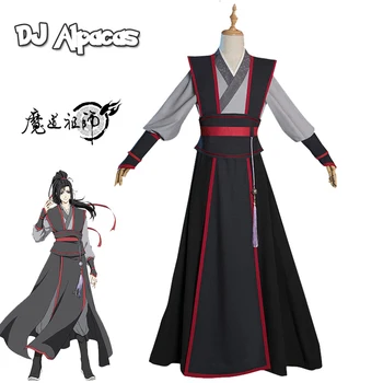 Mo Dao Zu Shi Cosplay Grandmaster Şeytani Yetiştirme Kostüm Erkekler Anime Wei wuxian Peruk ayakkabı Flüt Wei Wuxian Genç