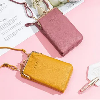 Moda Kadın Cüzdan Mini PU Deri omuz askılı çanta Kızlar İçin Bolsas Bayanlar Telefonu Çanta Fermuar kadın cüzdanı