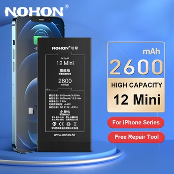 NOHON Pil için iPhone 12 Mini 12Mini Yüksek Kapasiteli Telefon Bateria iPhone 11 Pro Max X XS XS 8 7 6 6S Artı SE 2020 SE2