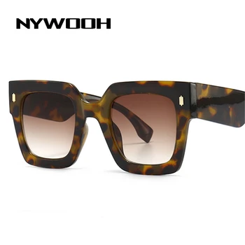 NYWOOH Vintage Boy Kare Güneş Kadınlar Lüks Tasarımcı Büyük Çerçeve Degrade güneş gözlüğü Shades Gözlük Bayanlar ıçin UV400