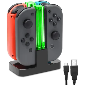 Nintendo Anahtarı 4 Denetleyici Şarj Cihazı LED Göstergesi şarj standı İstasyonu Nintendo Anahtarı Nintendoswitch NS Joy-con Aksesuarları