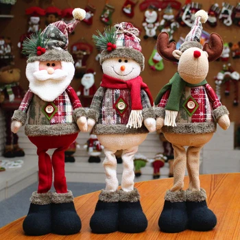 Noel Dekorasyon 2023 Noel Baba Elk Kardan Adam Süsler Navidad Natal 60cm Boyunda Peluş Bebek Çocuk Yeni Yıl Hediye Ev dekor