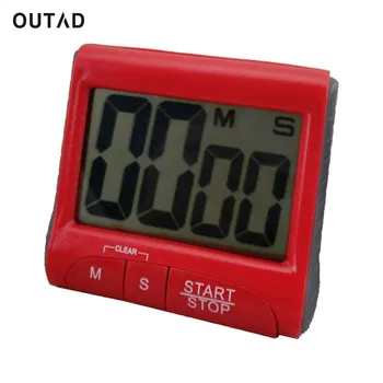 OUTAD Yeni Büyük LCD Dijital Mutfak Zamanlayıcı Count-Aşağı Yukarı Saat Loud Alarm kırmızı