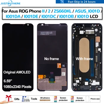 Orijinal AMOLED Asus ROG Telefon II 2 ZS660KL I001D I001DA Pantalla dokunmatik lcd ekran Paneli Ekran Digitizer Meclisi Onarım