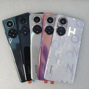 Orijinal Temperli Cam arka Pil Kapağı İçin Huawei Onur 50 Yedek parça arka kapak Kapı Konut + Flaş Kapak + Kamera Lens