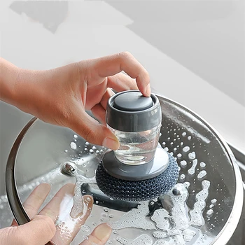 Otomatik sıvı bulaşık yıkama fırçası, itme tipi temizleme pot fırça, mutfak ev dekontaminasyon pot yıkama fırçası