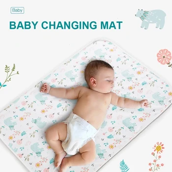 Pamuk Bebek Bakımı Su Geçirmez Yatak Kullanımlık Moda Baskı Nefes Kat Oyunu Değişen Ped çocuk Bezi Paspaslar