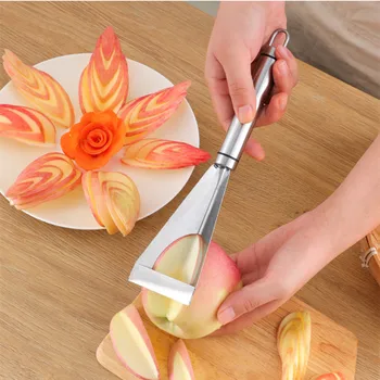 Paslanmaz Çelik Üçgen Meyve Oyma Bıçağı meyve tabağı Artefakt Üçgen Sebze Bıçağı kaymaz Oyma Bıçağı Mutfak Aracı
