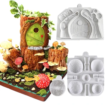 Peri Kapı ve Toadstools Ve Mantar silikon kalıp Fondan Kek Dekorasyon Kalıp Sugarcraft Çikolata Pişirme Aracı Mutfak