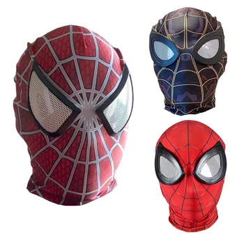 Peter Parker Hiçbir şekilde Ev Raimi Süper Kahraman Cosplay Örümcek Maskesi ıçine Ayet Miles Morales Yetişkin Cadılar Bayramı kostüm aksesuarı