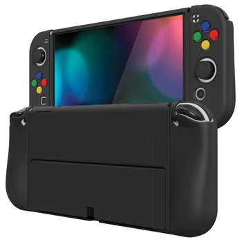 PlayVital ZealProtect Yumuşak Koruyucu Kılıf Koruyucu Nintendo Anahtarı için OLED Başparmak Sapları ve Yön Düğmesi Kapakları-Siyah