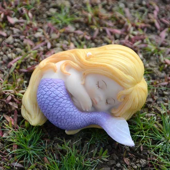 Reçine Mermaid Minyatür Peri Bahçe Ev Aksesuarı İç Evlilik Dekorasyon Balık Tankı Peyzaj Dekor Hediye Kızlar için