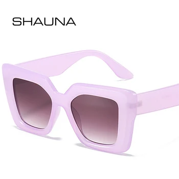SHAUNA Moda Büyük Boy Kare Güneş Gözlüğü Kadın Jöle Mavi Mor Gözlük Shades UV400 Erkekler Trend güneş gözlüğü
