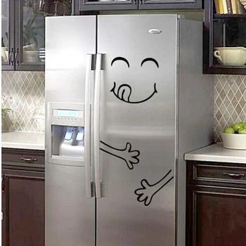 Sevimli buzdolabı mıknatısı Mutlu Nefis Yüz Mutfak Dolabı Vinil Çıkartmalar Sanat Buzdolabı Duvar Çıkartmaları Ev Dekor