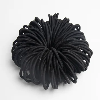 Siyah 4MM kalınlığında yüksek elastik lastik bant saç halka kravat kafa halat dıy aksesuarları headdress