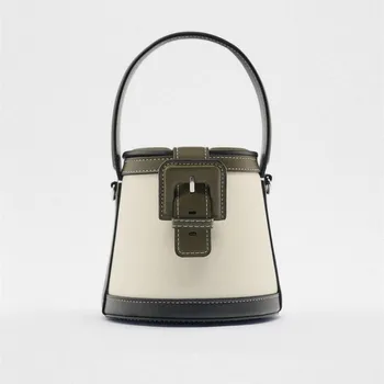 Sıcak Moda Vintage Basit Kaliteli PU Deri Kova Crossbody askılı çanta Kadınlar için Tasarımcı Bayan Lüks Marka omuz çantası