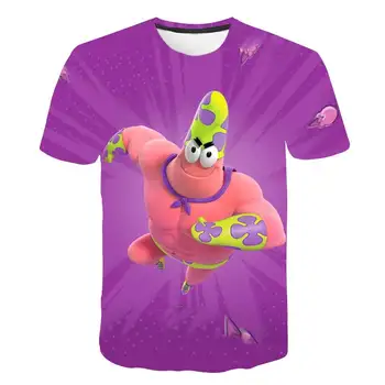 Sıcak Satış Komik Piestars SpongeBobs 3D Baskılı T Shirt Çocuk T-Shirt Erkek Kız Gömlek Casual Spor En Tees çocuk giyim