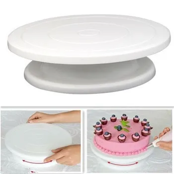 TECHOME Kek Turntable Standı DIY Kalıp Dönen Istikrarlı Anti-skid Kek Dekorasyon Aksesuarları Yuvarlak Kek Masa Mutfak Pişirme Aracı