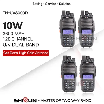 TYT 4 ADET TH-UV8000D Walkie Talkie 10 KM Çift Bant VHF UHF 10 W Radyo 3600 mAh Çapraz bant Tekrarlayıcı Amatör Radyo UV 5R 82 9R Waki Taki