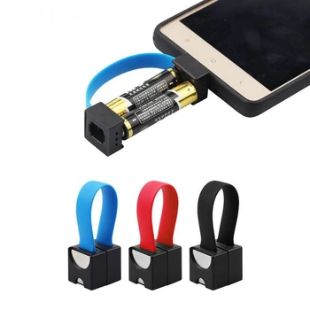 Taşınabilir acil telefon şarj cihazı ile 2 adet AA pil powered by mikro USB/ USB-C/ A pple konnektörleri evrensel telefon için 1 adet