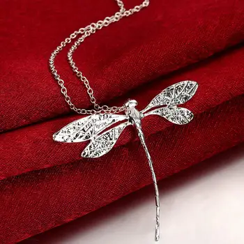 Toptan Sıcak Satış Moda Gümüş Renk Böcek Yusufçuk Kolye Kolye Kadınlar Takı Hediye İçin