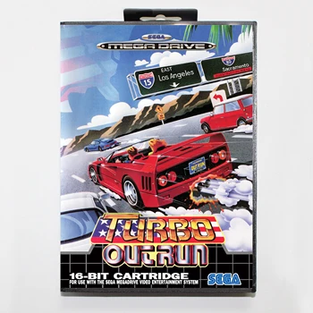 Turbo Outrun 16bit MD Oyun Kartı İçin Sega Mega Sürücü / Genesis Perakende Kutusu ile