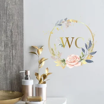 Tuvalet Ayna Arka Plan duvar bitkisi Çiçek Sloganı Güzelleştirme Dekoratif Sticker Kaldırabilirsiniz Kendinden Yapışkanlı Kapı Sticker