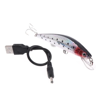 USB Şarj Edilebilir Yanıp Sönen LED lamba ışığı Seğirmesi Balıkçılık Lures Yem Elektrikli Hayat gibi Titreşim Sert Balıkçılık Cazibesi Yüksek Kalite