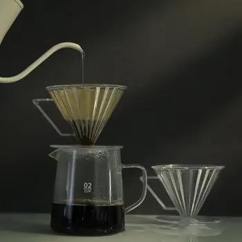 V60 kahve damlatıcı Kağıtsız yeniden kullanılabilir kahve filtresi üzerine Dökün Barista Kahve Makinesi Koni Kahve Huni filtreli fincan Çay Tutucu