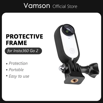 Vamson Insta 360 Go 2 Aksesuarları Koruyucu Çerçeve Kılıf 1/4 Adaptör Montaj Braketi Insta360 Go 2 Eylem Kamera VP621