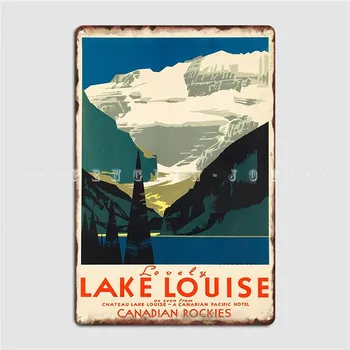 Vintage Seyahat Posteri Lake Louise Metal İşareti Duvar Plak Retro Bar Mağara Sinema Garaj Tabela Posterler