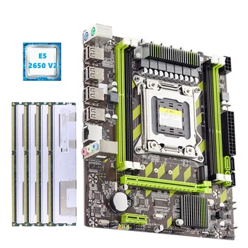 X79 bilgisayar anakartı Seti X79 Xeon E5 2650 V2 CPU Max 16GB 4X4GB DDR3 ECC REG 1600Mhz NVME Oyun Sunucusu için