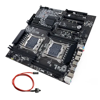 X99 Çift Soketli Madencilik Anakart Anahtarı Kablo LGA2011-3 Çift CPU DDR4 Bellek Yuvası 8XSATA2. 0 NVME M. 2 Anakart