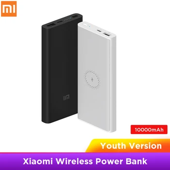 Xiaomi Kablosuz Güç Bankası 10000mAh Gençlik Tipi C Powerbank 10000 Qi Hızlı kablosuz şarj aleti Taşınabilir Şarj Akıllı Poverbank