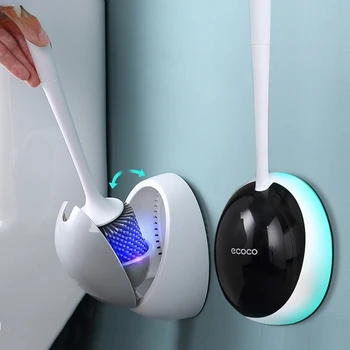 Xiaomi ev Silikon Tuvalet Fırçası WC Aksesuarları Tahliye Tuvalet Fırçası Duvara Monte Temizleme Araçları Banyo Aksesuarları Seti