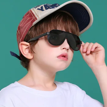 YENİ Marka tasarım Polarize Çocuk Güneş Gözlüğü Silikon Esnek Güvenlik Çocuk güneş gözlüğü Moda Erkek Kız Shades Gözlük UV400
