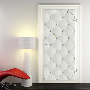 Yaratıcı 3D Kapı Çıkartmalar Beyaz Cilt Desen Çıkartmalar Yatak Odası Çalışma banyo kapısı Kapatıcı Yenileme duvar çıkartmaları