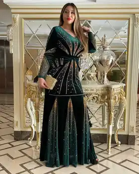 Yeni Klasik Tasarım Afrika Kadın Giyim Dashiki Abaya Şık Marocaine Lüks Dubai Gevşek Uzun Elbise