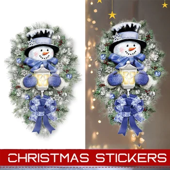 Yeni Noel Sticker Pencere Santa Kardan Adam Dekorasyon Duvar Sticker PVC Sticker Ev Noel Partisi Dekoru ayna çıkartmaları
