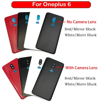 Yeni Oneplus 6 İçin 6T Arka Kapı Kılıfı Pil Arka Konut arka kapak İle Kamera Cam yedek parçalar