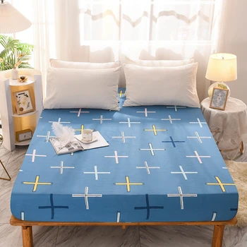 Yeni Product1pc %100 % Polyester Baskılı Çarşaf yatak takımı Örtüsü Dört Köşe Elastik Bant Ile yatak çarşafı (yastık kılıfı)